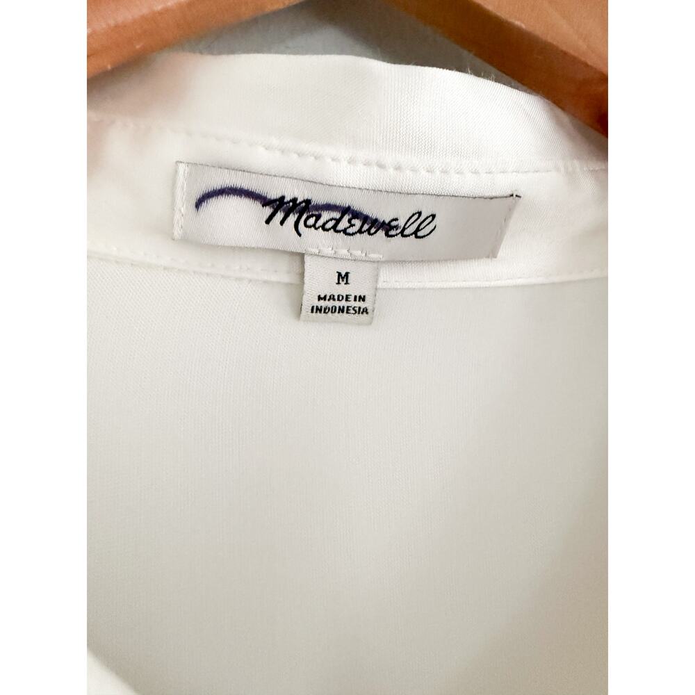 Madewell | NWOT Satin Dolman Button-Up Shirt Winter‎ White | Sz M - Picture 6 of 10